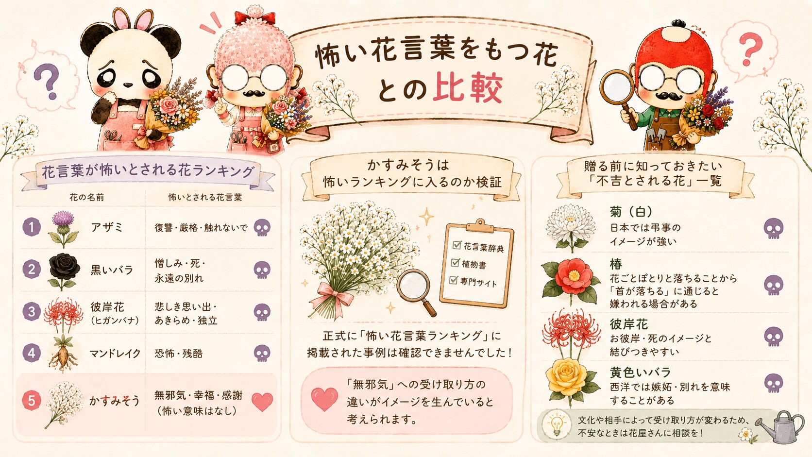 かすみそうと怖い花言葉をもつ花