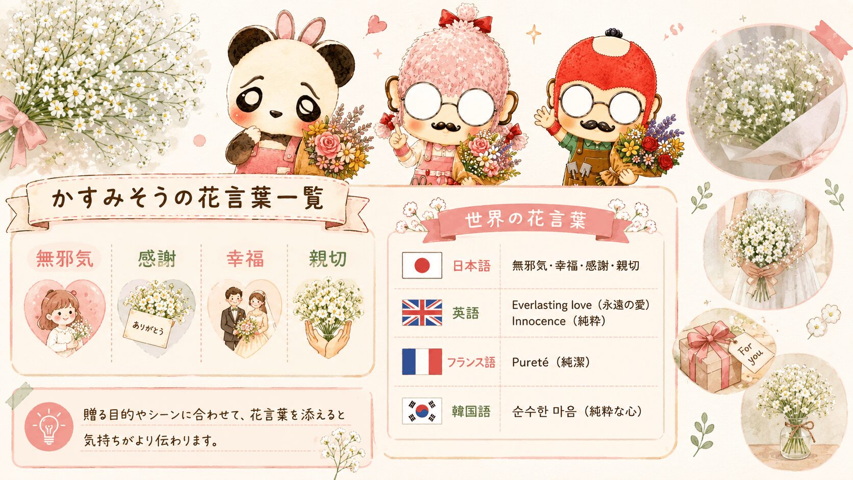 かすみそうの花言葉一覧