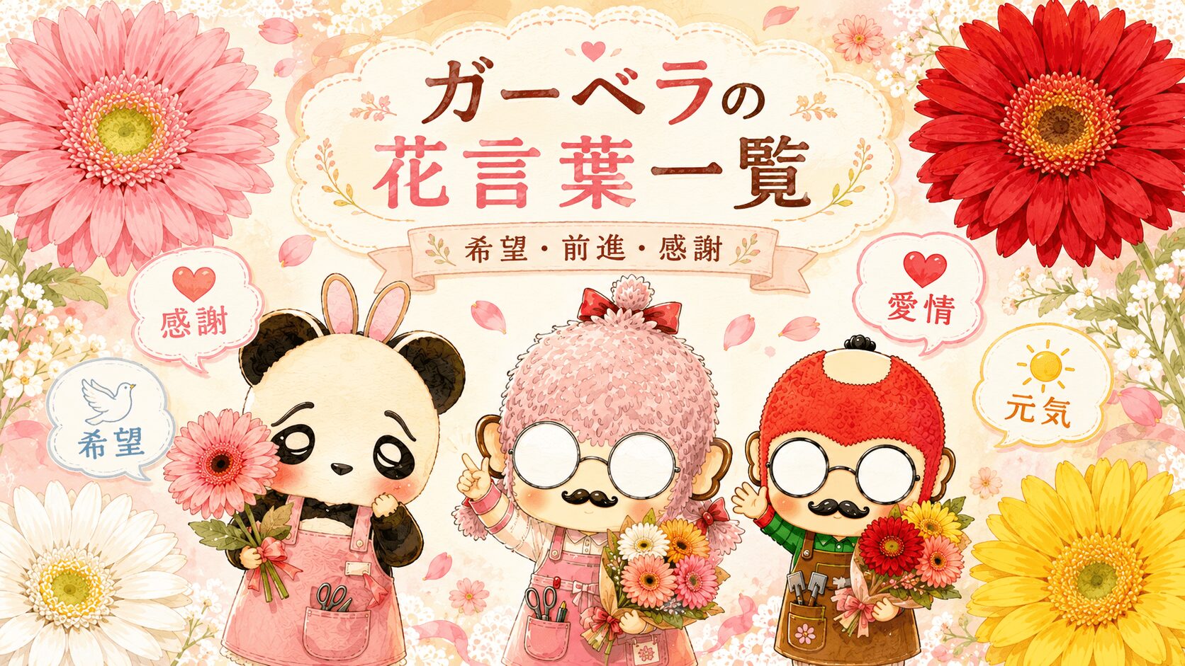 ガーベラの花言葉一覧