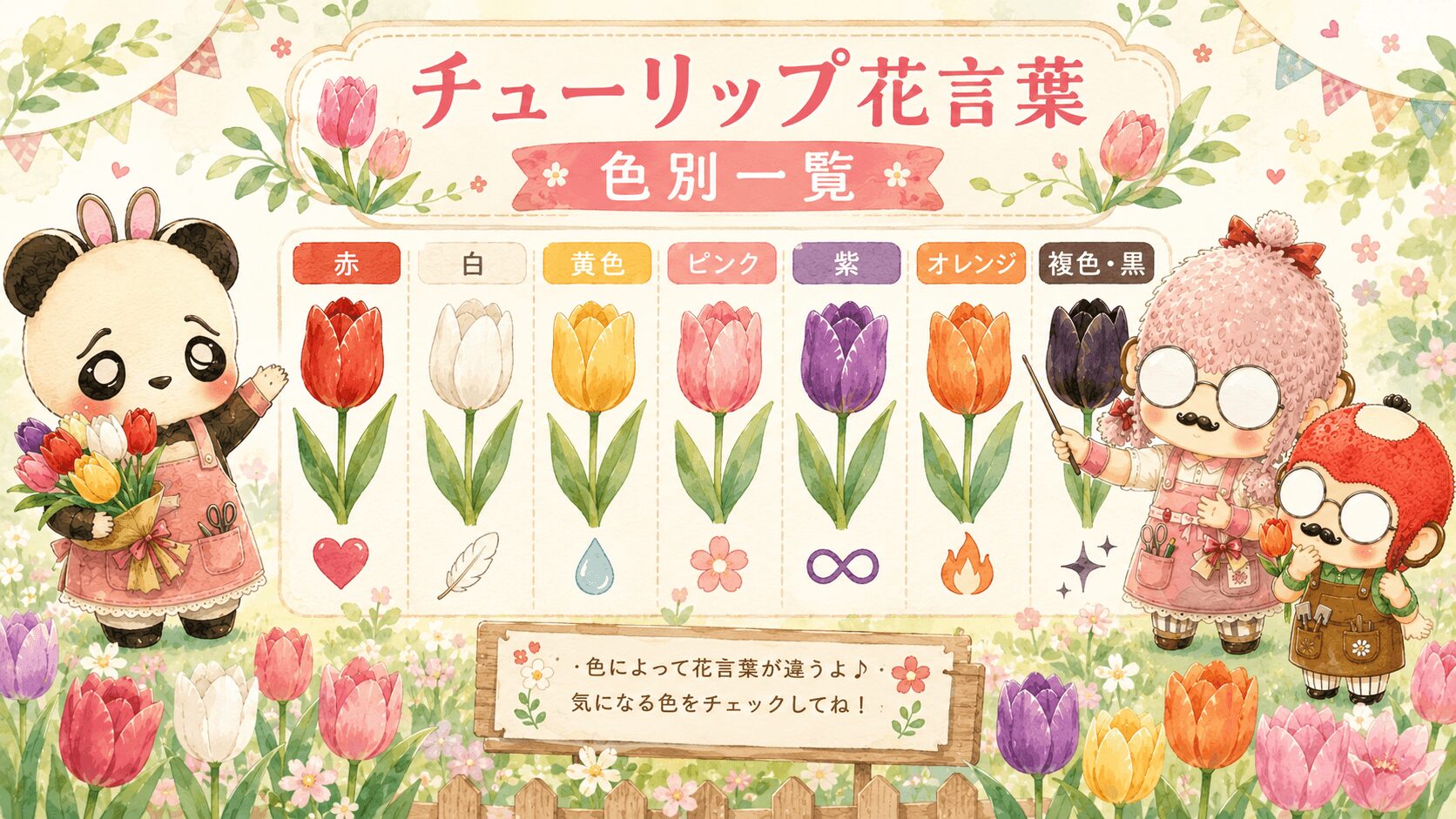 チューリップの色別の花言葉一覧
