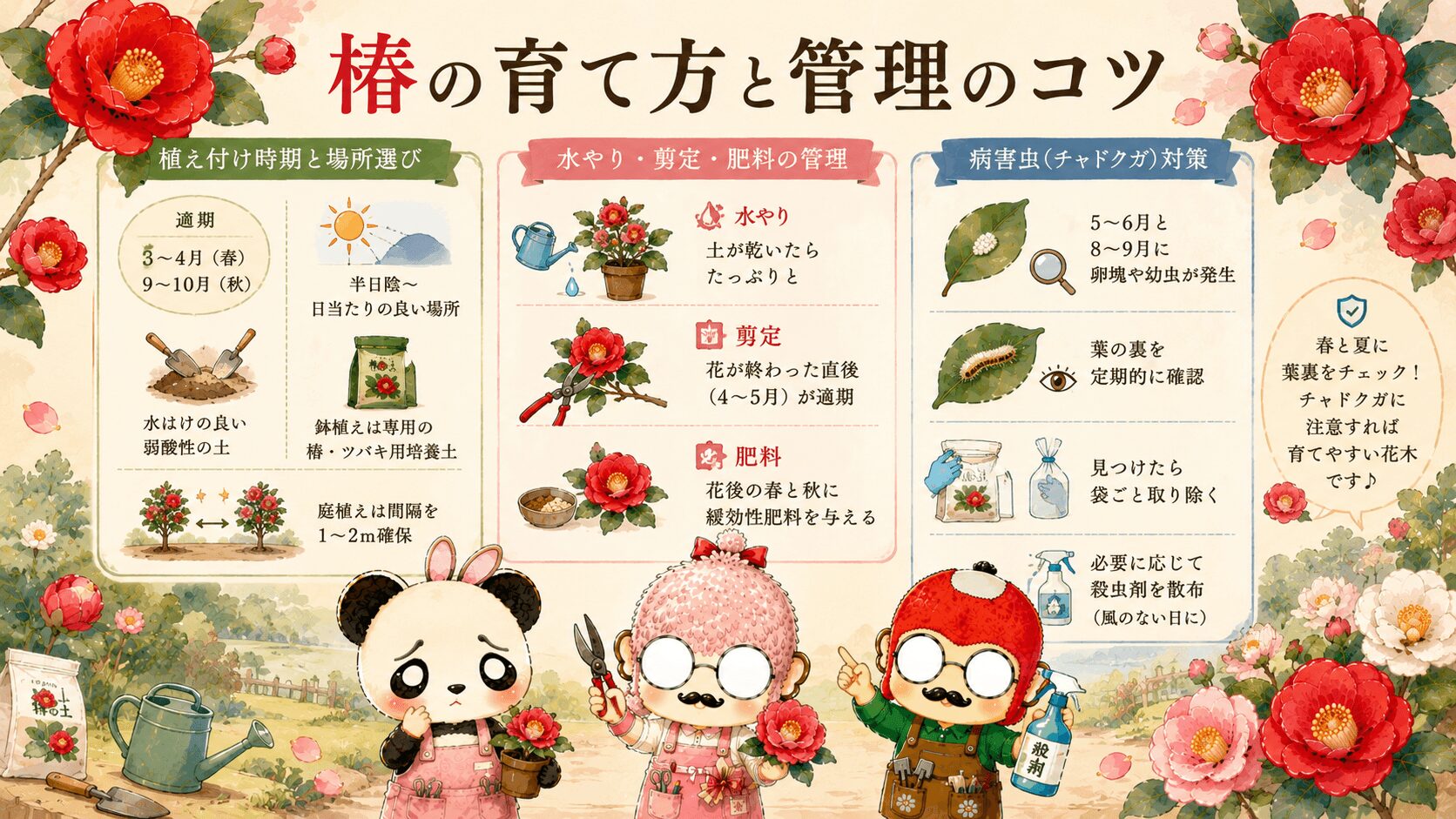 椿の育て方と菅理のコツ