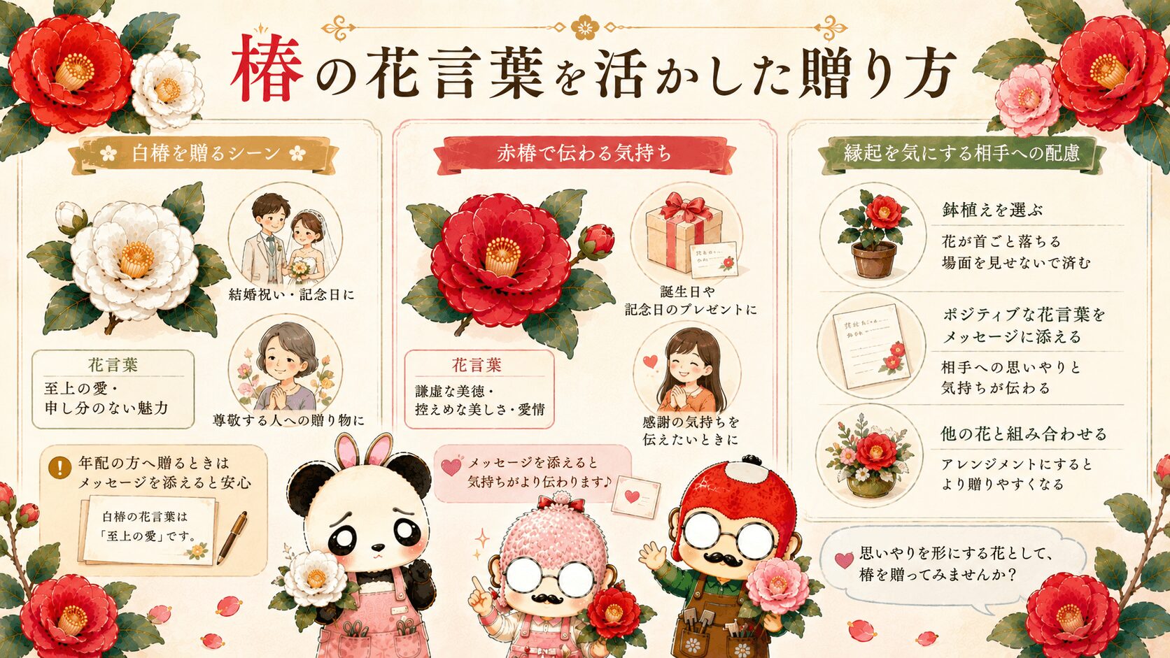 椿の花言葉を活かした贈り方