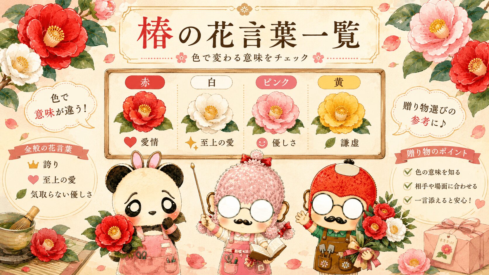 椿の花言葉一覧