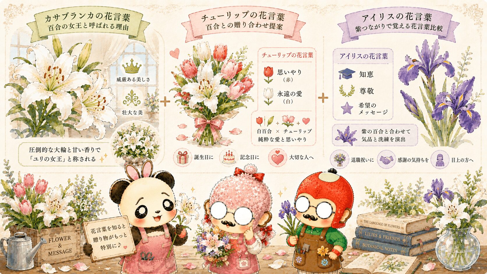 百合に関連する花の花言葉