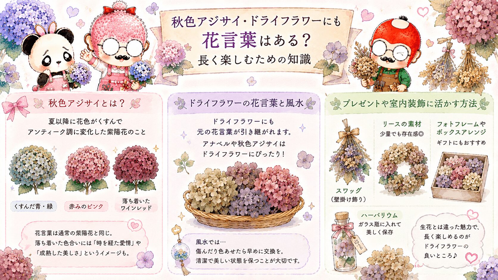 秋色アジサイ・ドライフラワーの花言葉