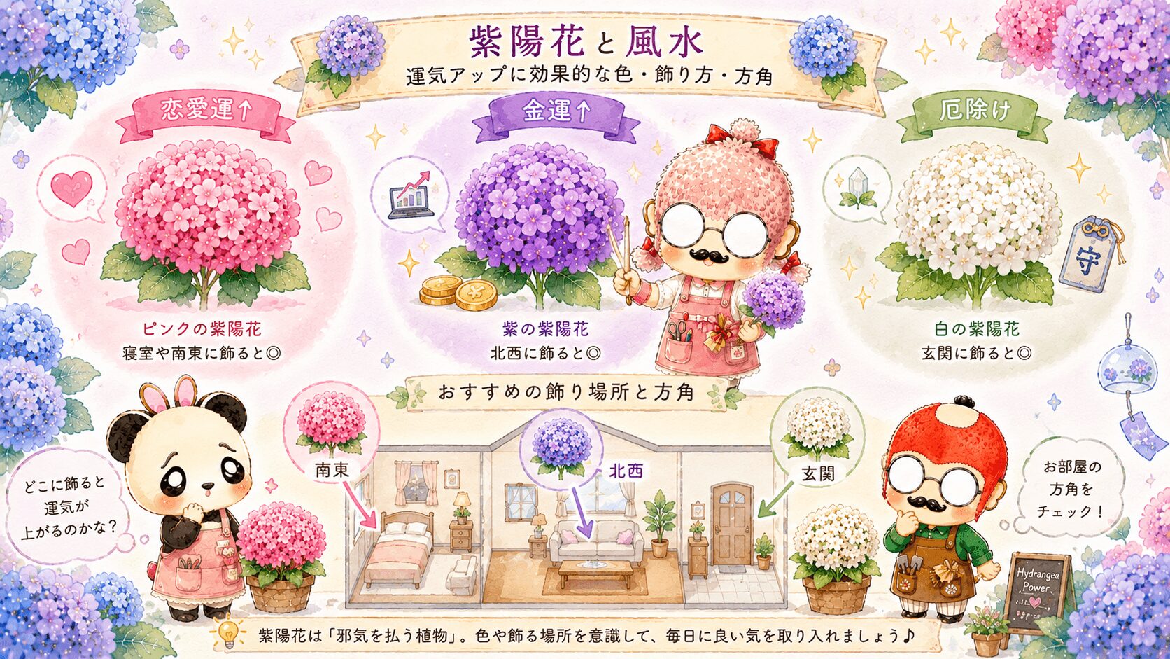 紫陽花と風水