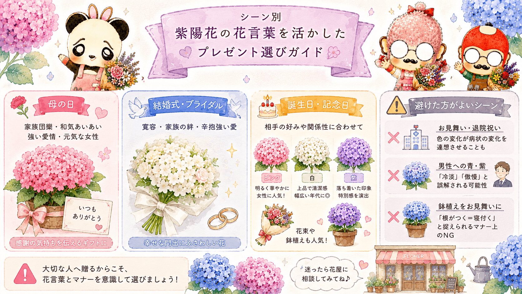 紫陽花の花言葉を生かしたプレゼント選び