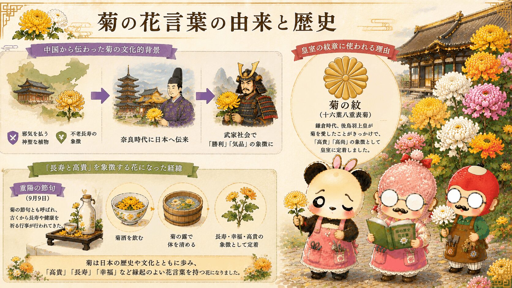 菊の花言葉の由来