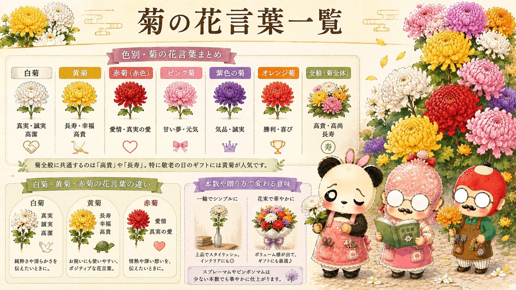 菊の花言葉一覧