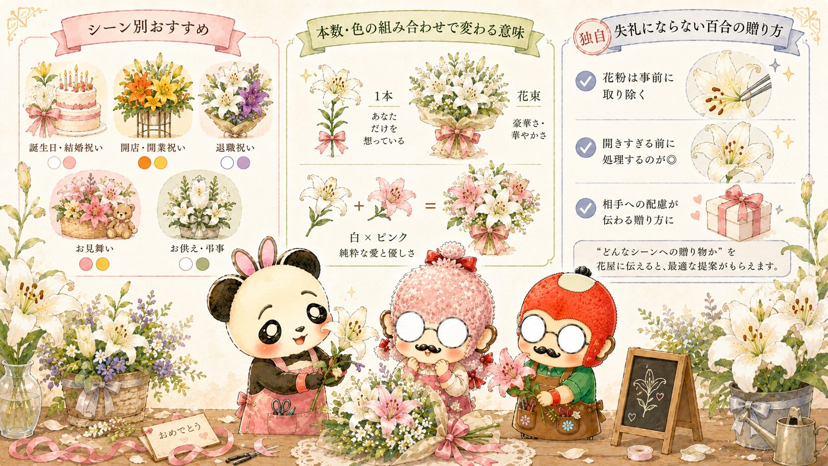 贈り物と百合の花言葉