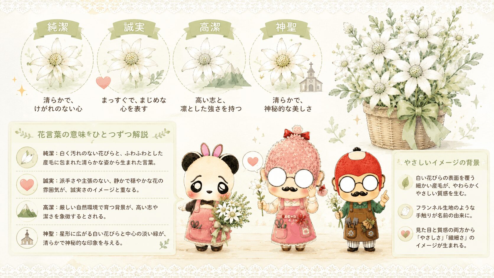 フランネルフラワーの花言葉一覧