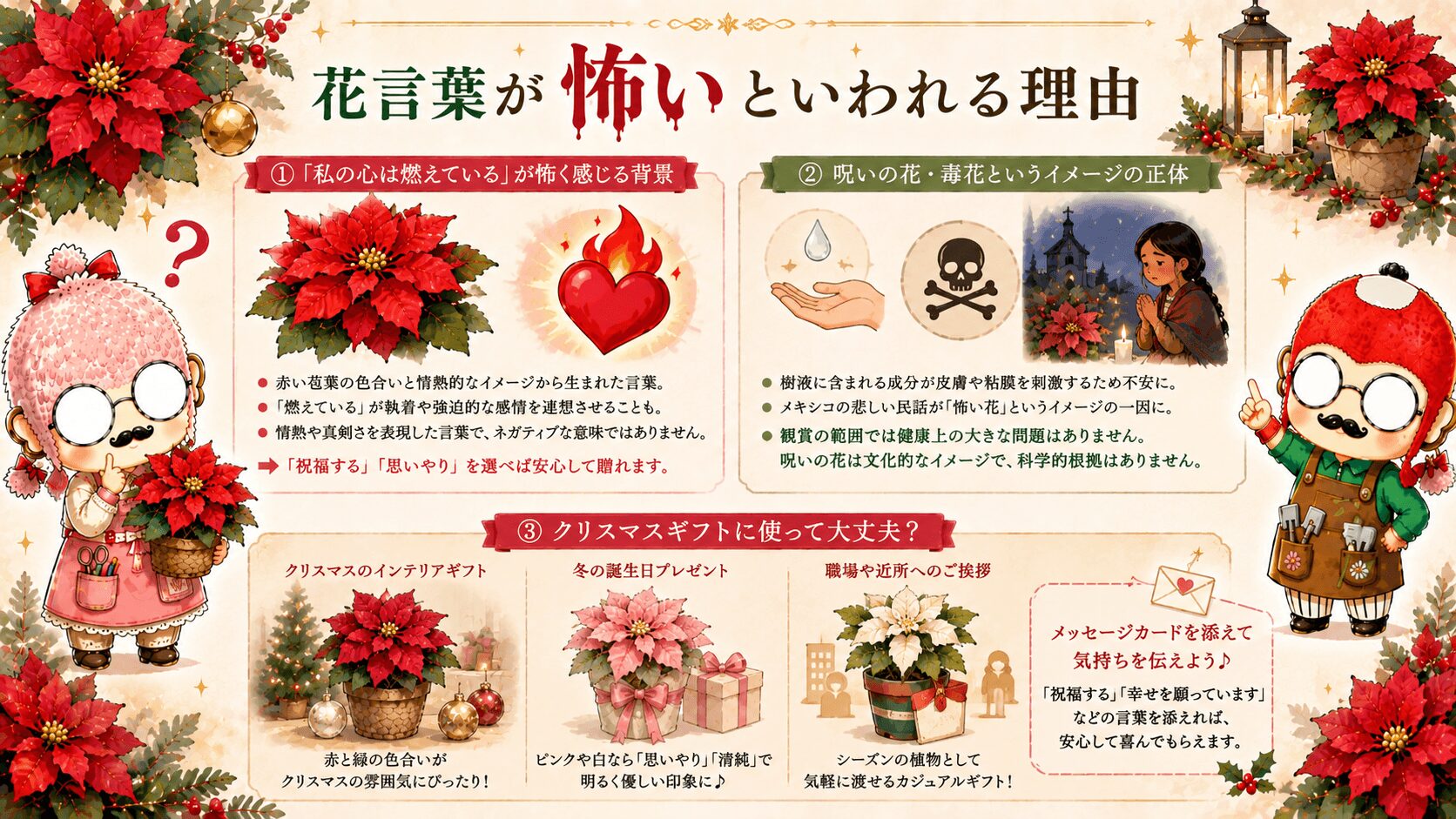 ポインセチアの花言葉は怖いの？