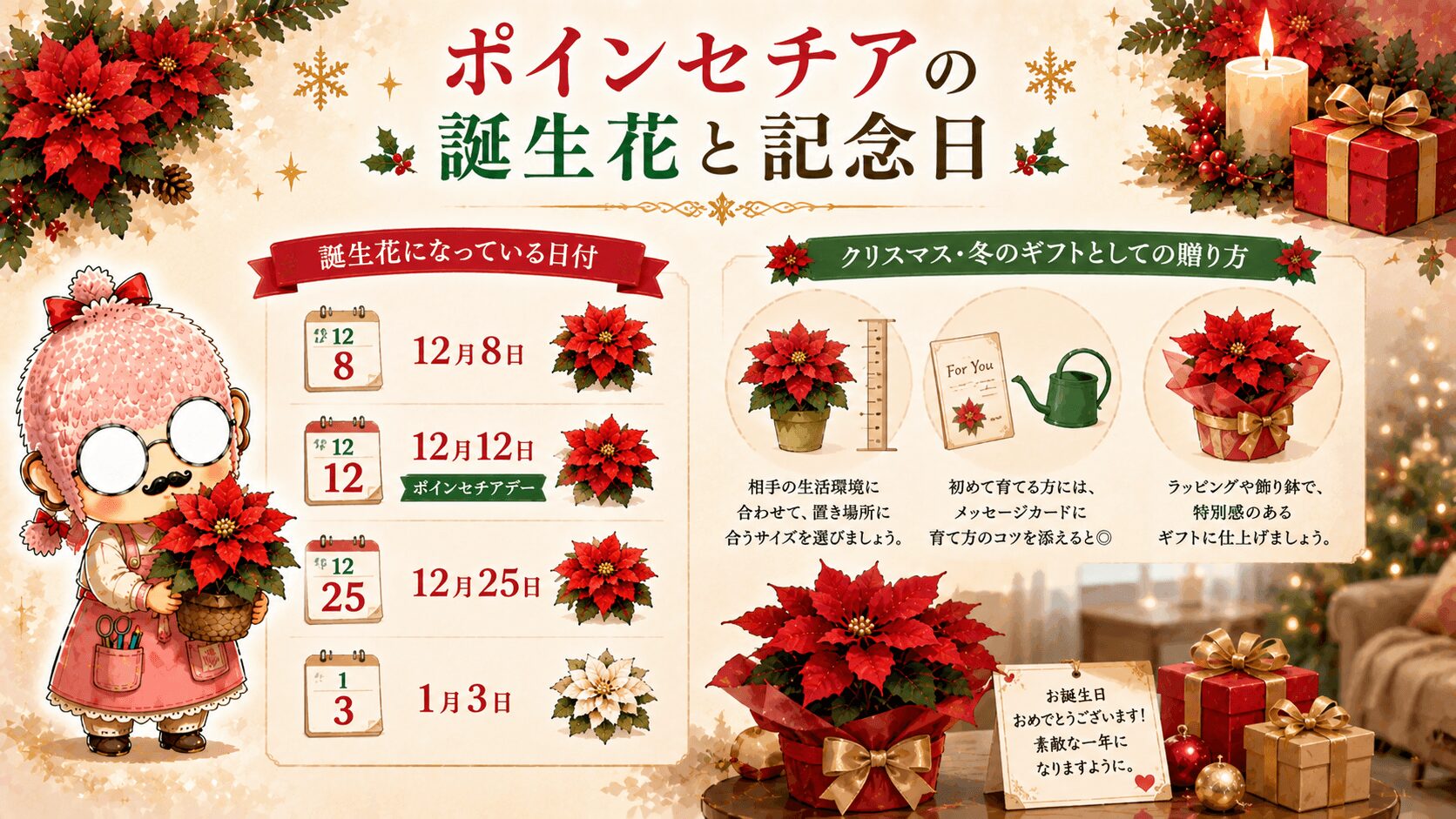 ポインセチアの誕生花と記念日