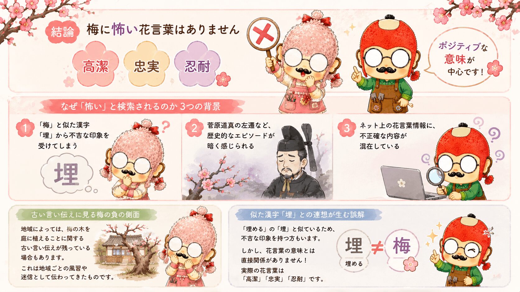 梅の花言葉は怖いのか