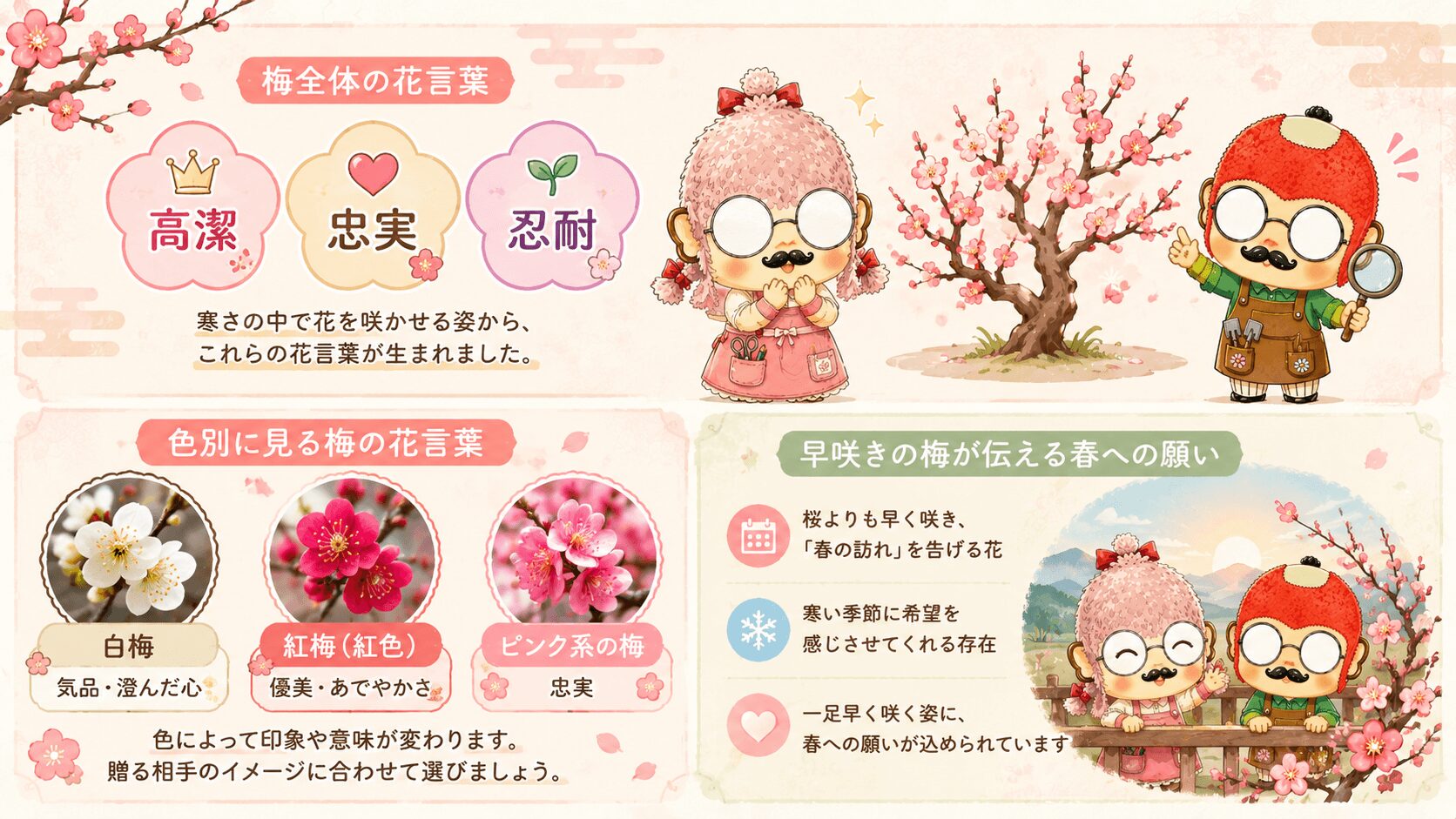 梅の花言葉一覧