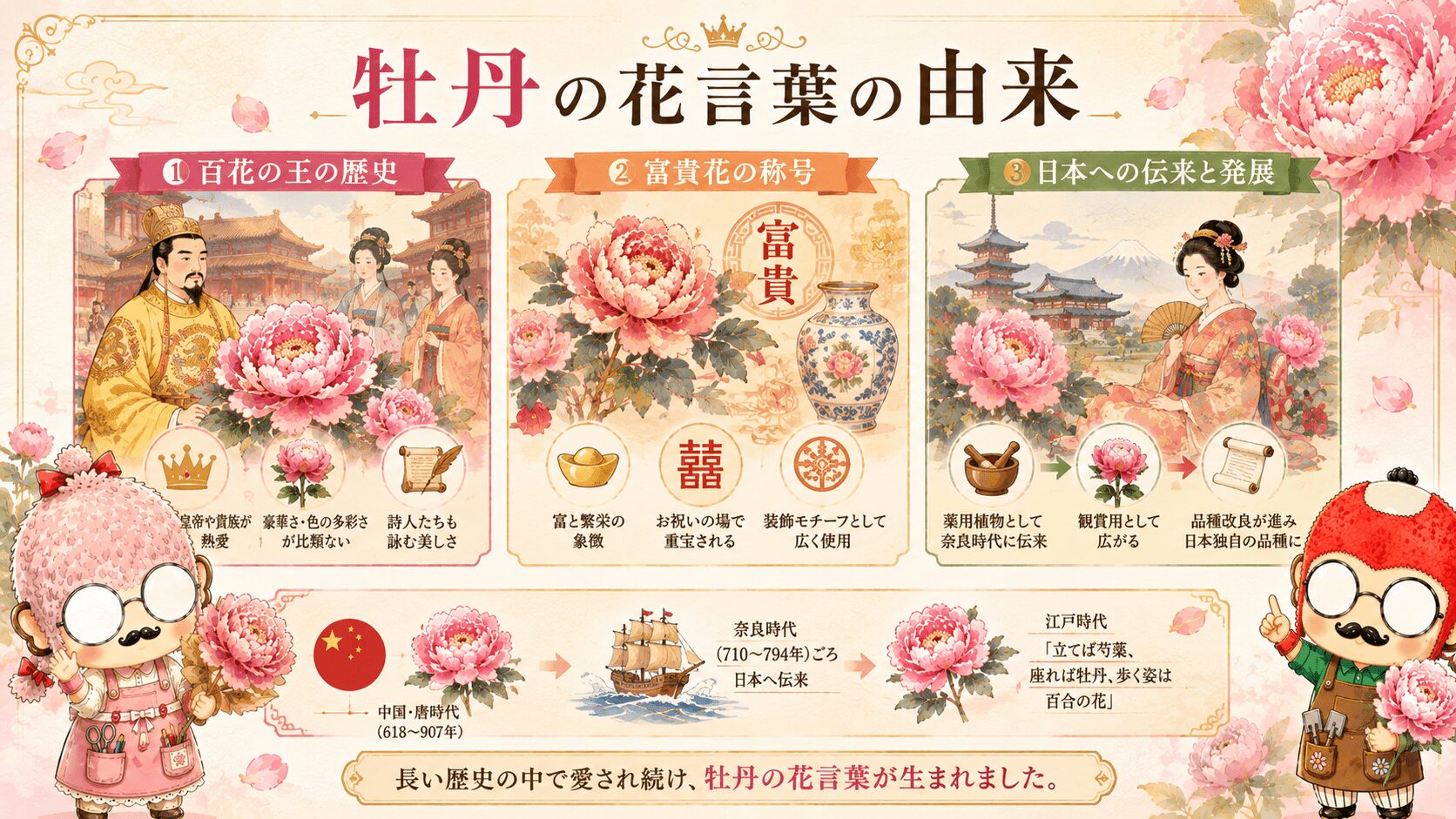 牡丹の花言葉の由来