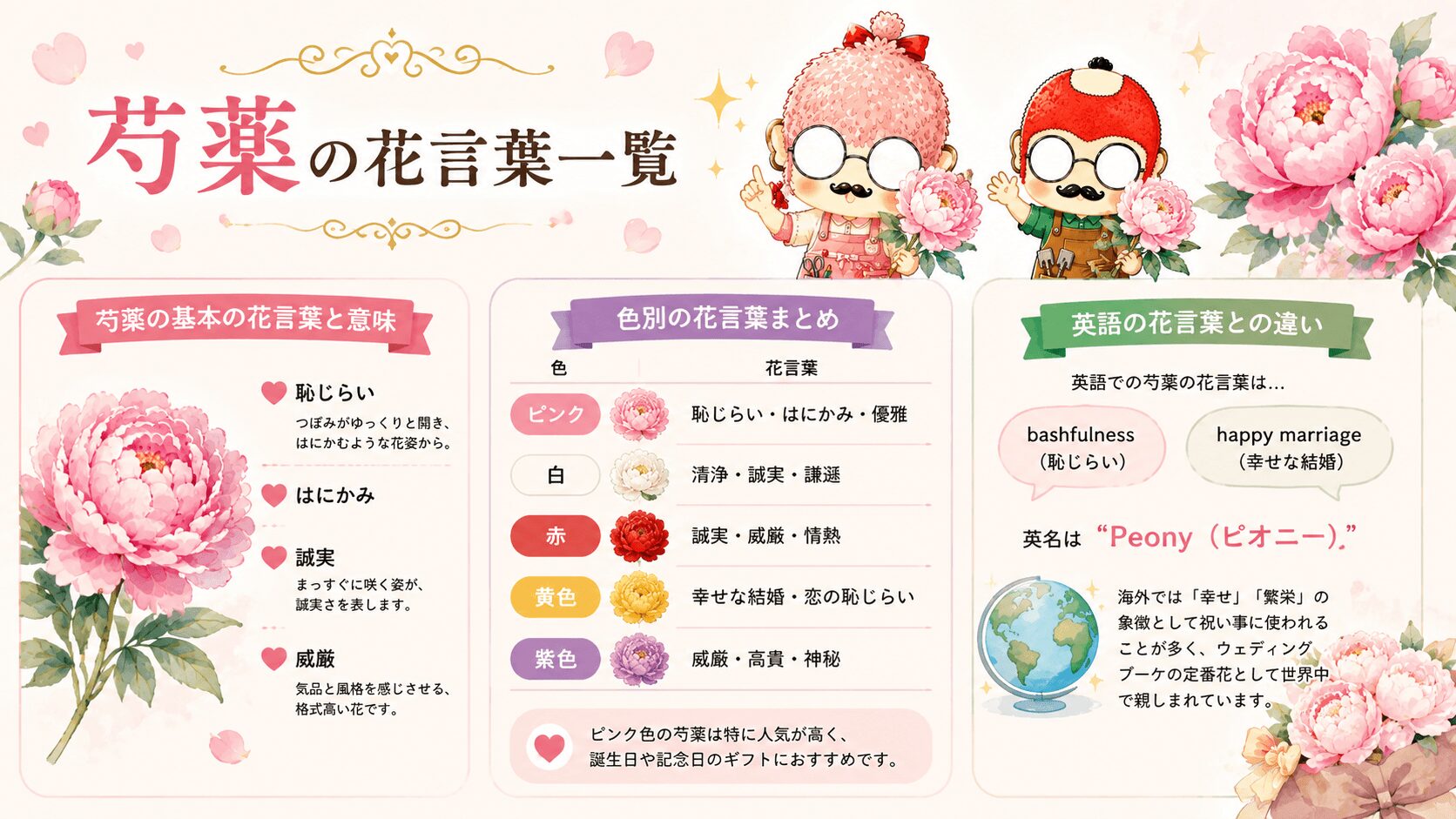 芍薬の花言葉一覧