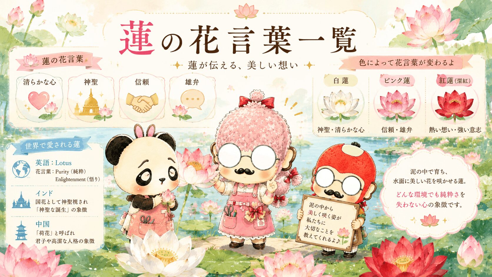 蓮の花言葉一覧
