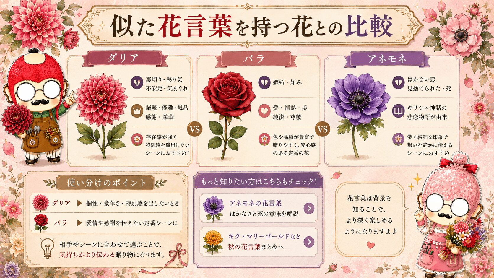 ダリアの花言葉と似た花