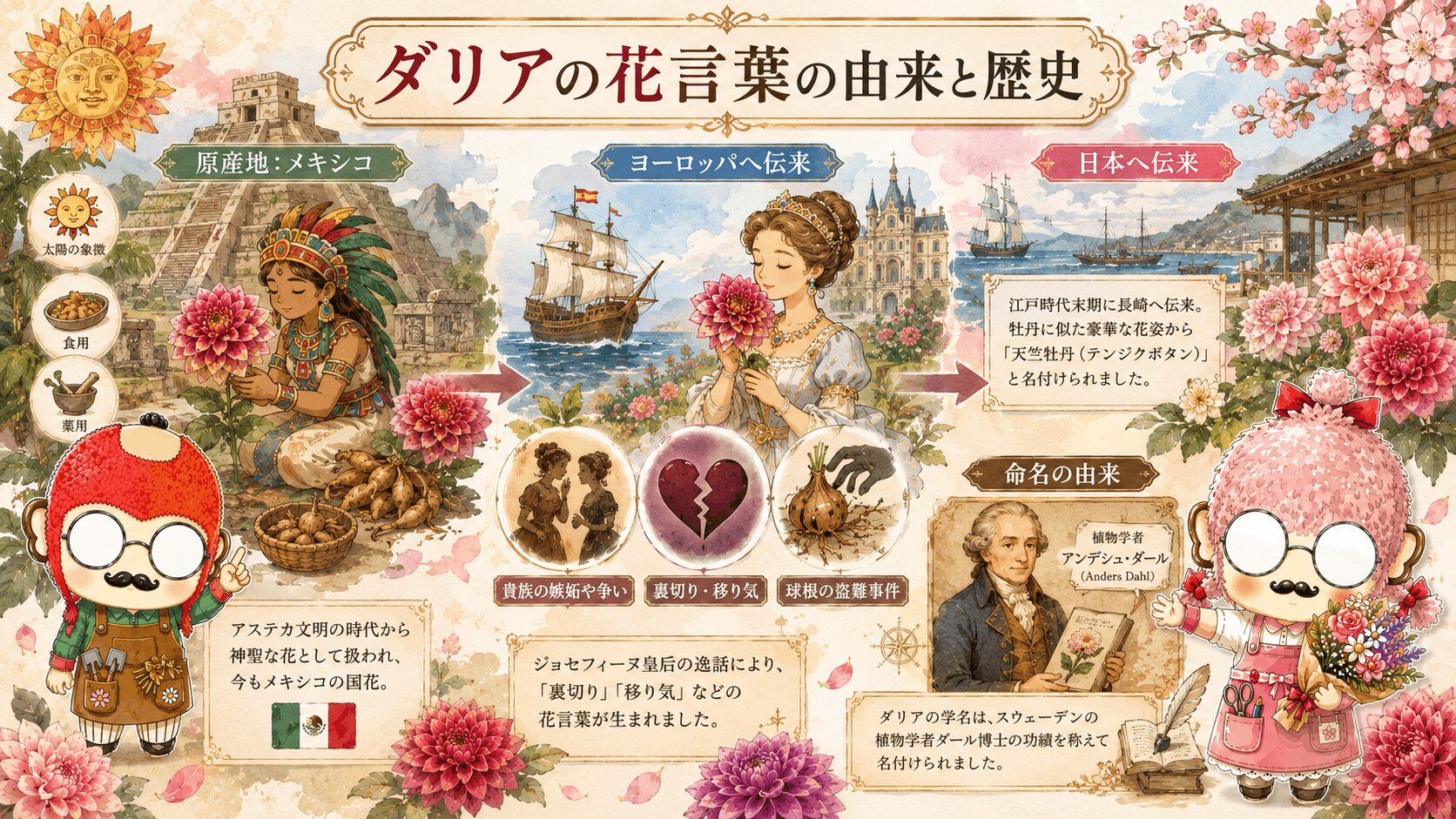 ダリアの花言葉の由来