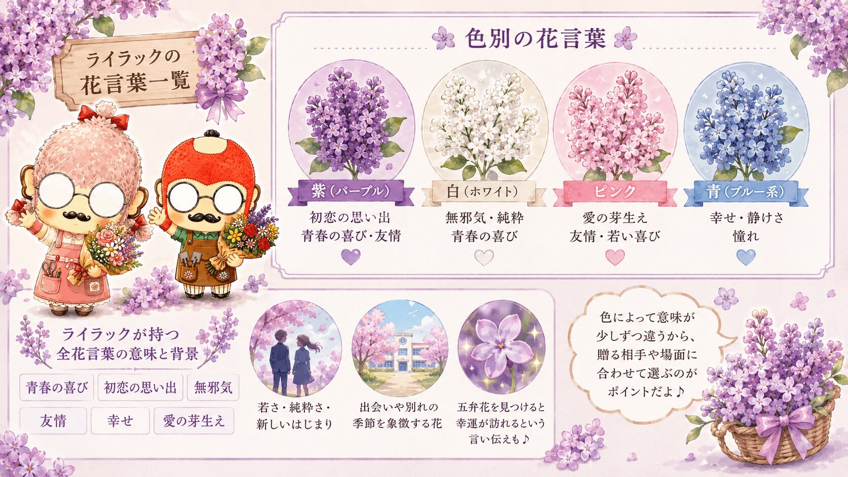 ライラックの花言葉一覧