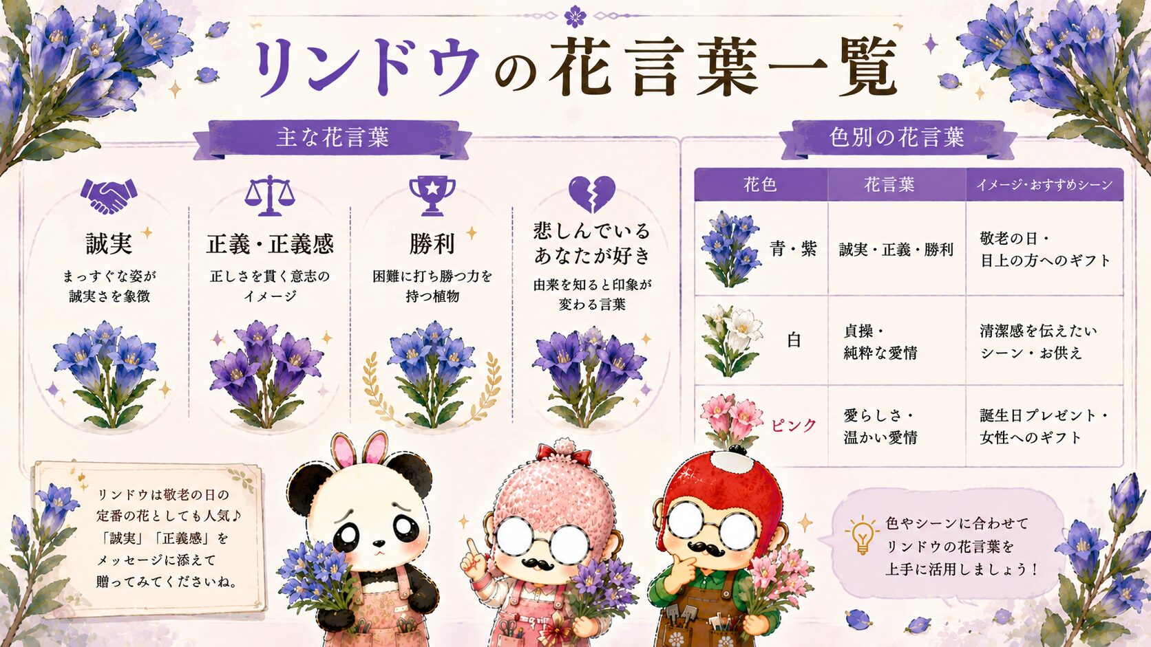 リンドウの花言葉一覧