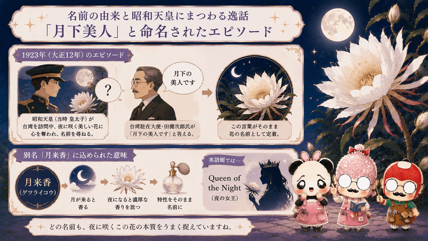 月下美人の名前の由来と逸話