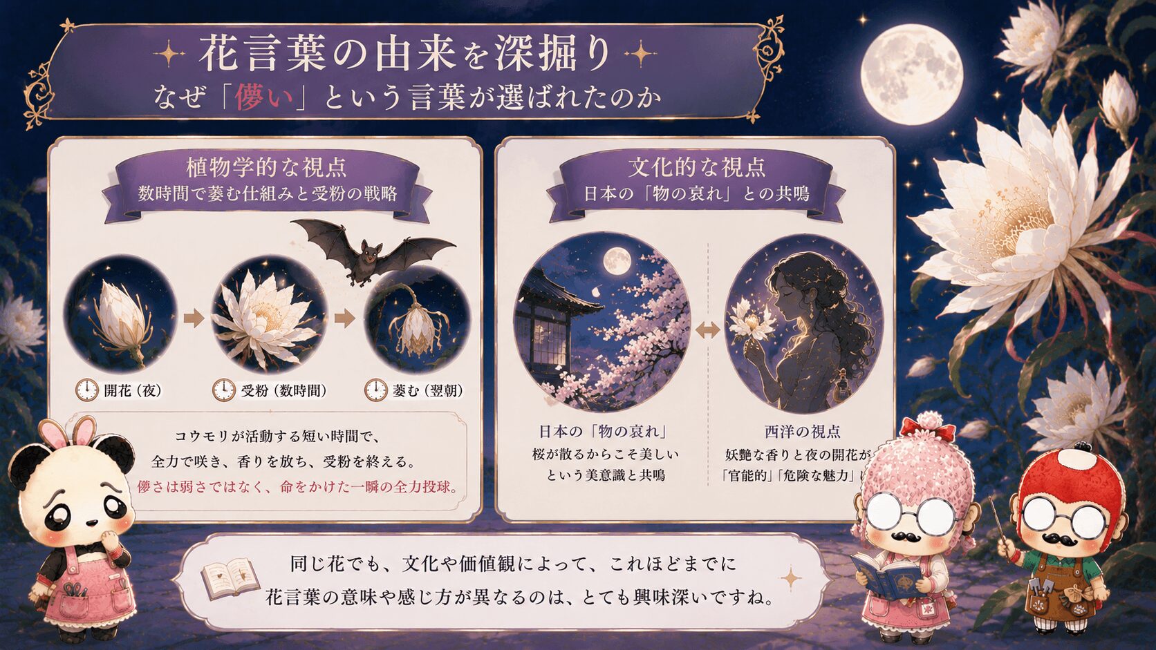 月下美人の花言葉の由来を紹介