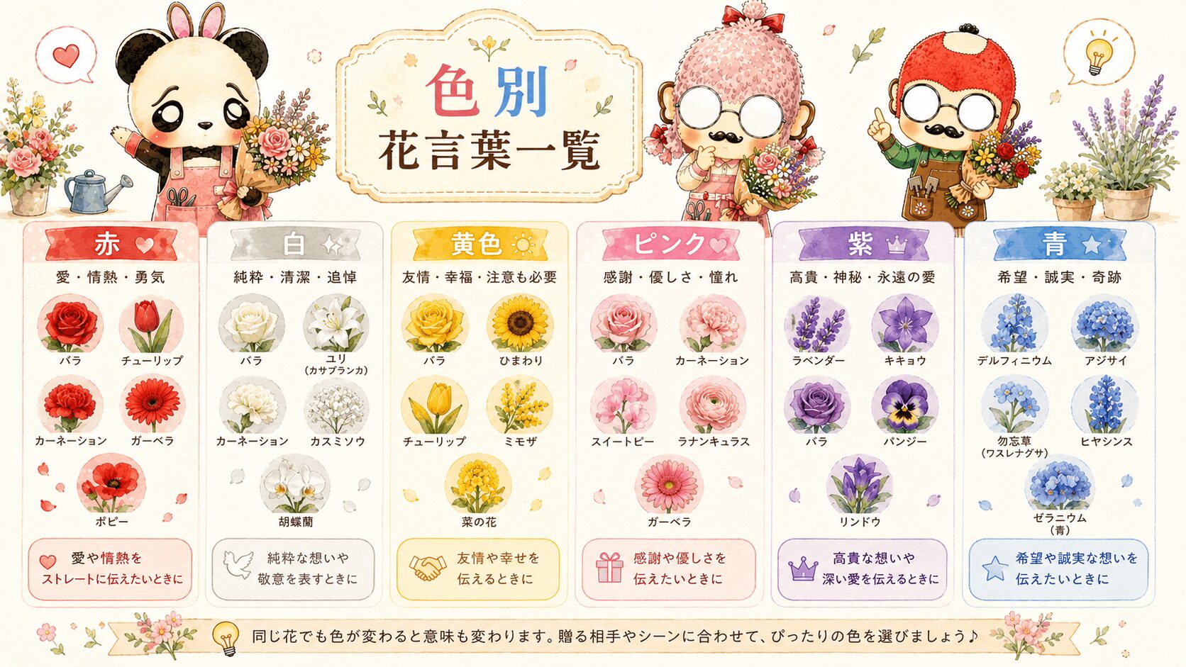 色別の花言葉一覧