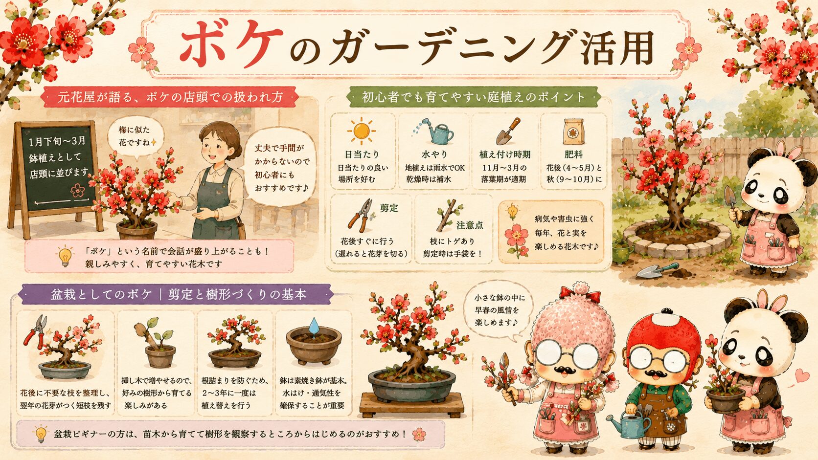 ボケのガーデニング活用