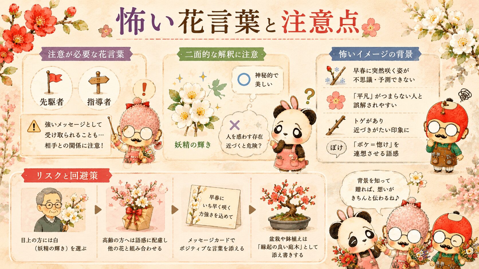 ボケの怖い花言葉