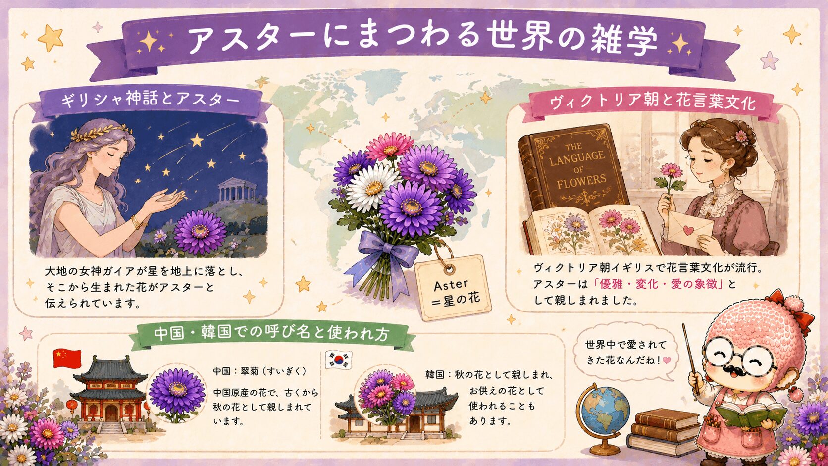 アスターにまつわる世界の雑学