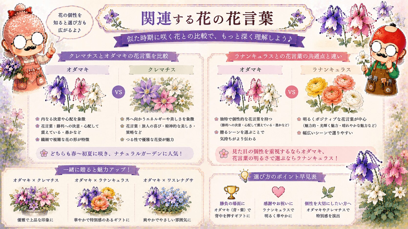 オダマキに関連する花の花言葉