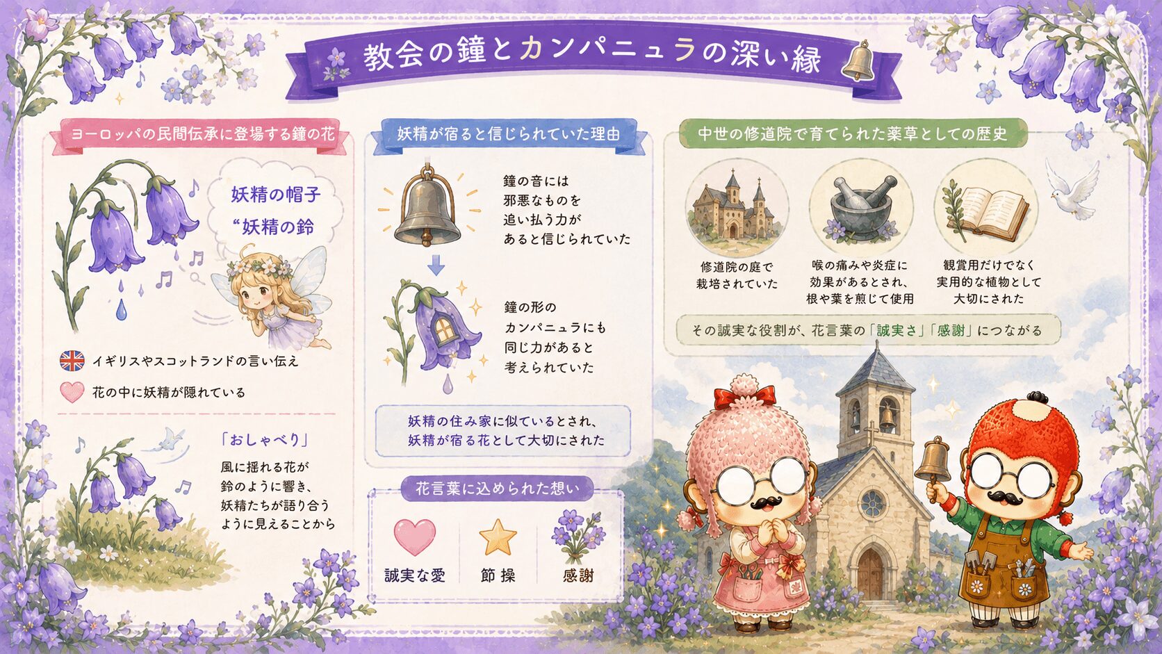 カンパニュラと教会の鐘