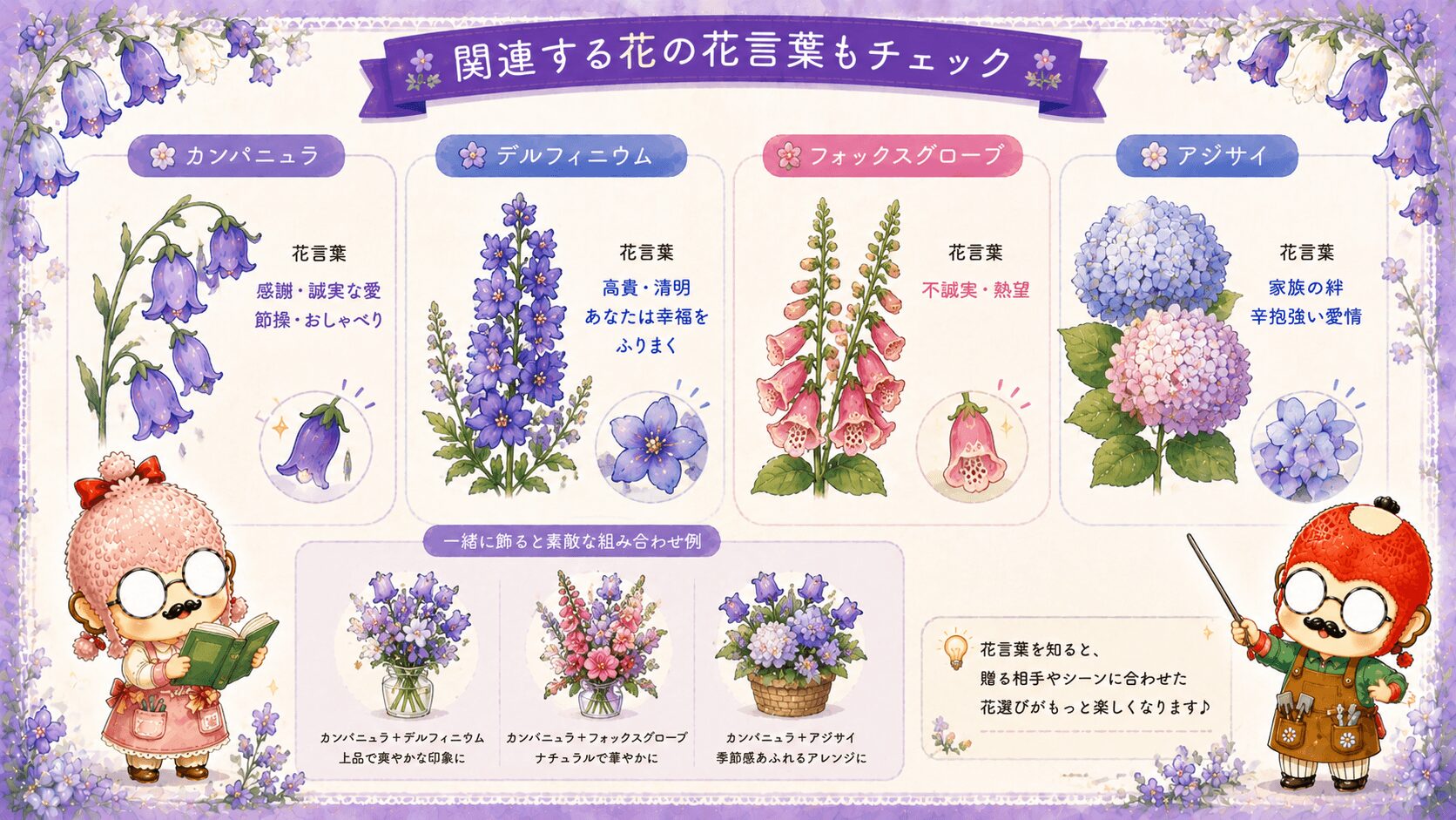 カンパニュラの花言葉に関する花