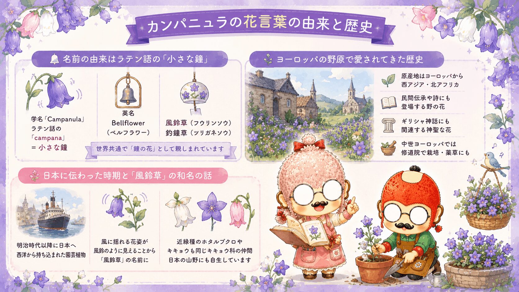 カンパニュラの花言葉の由来