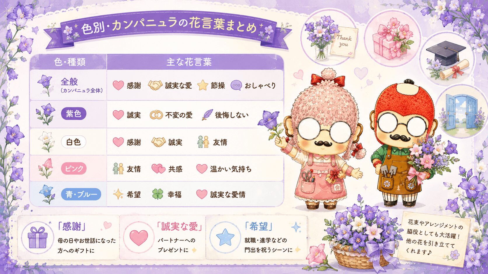 カンパニュラの花言葉一覧