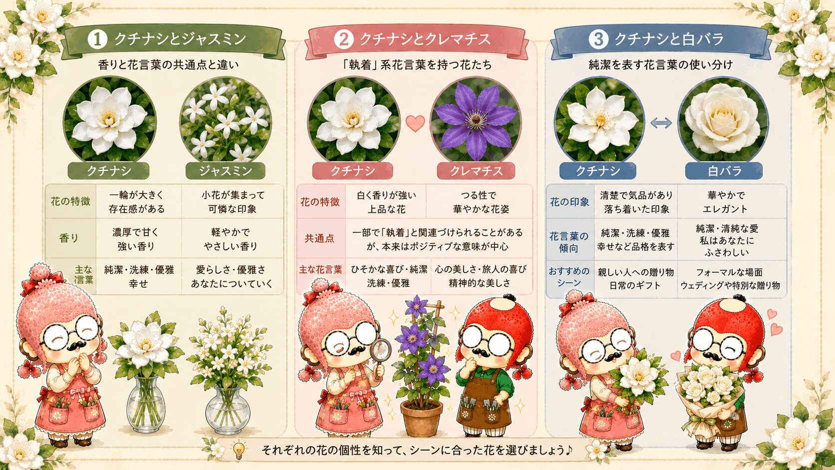 クチナシと似た花言葉を持つ花