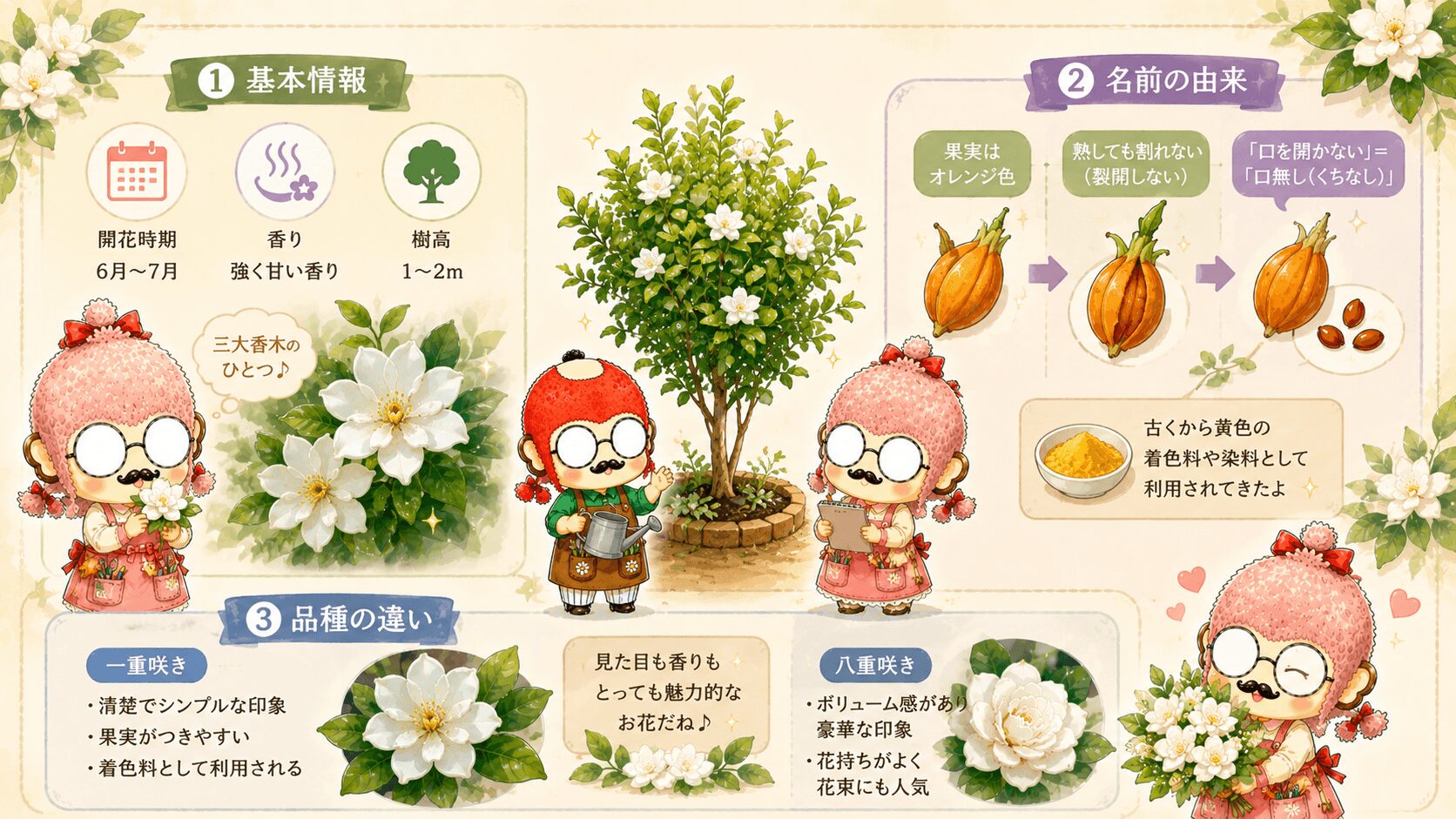 クチナシの花と植物としての特徴