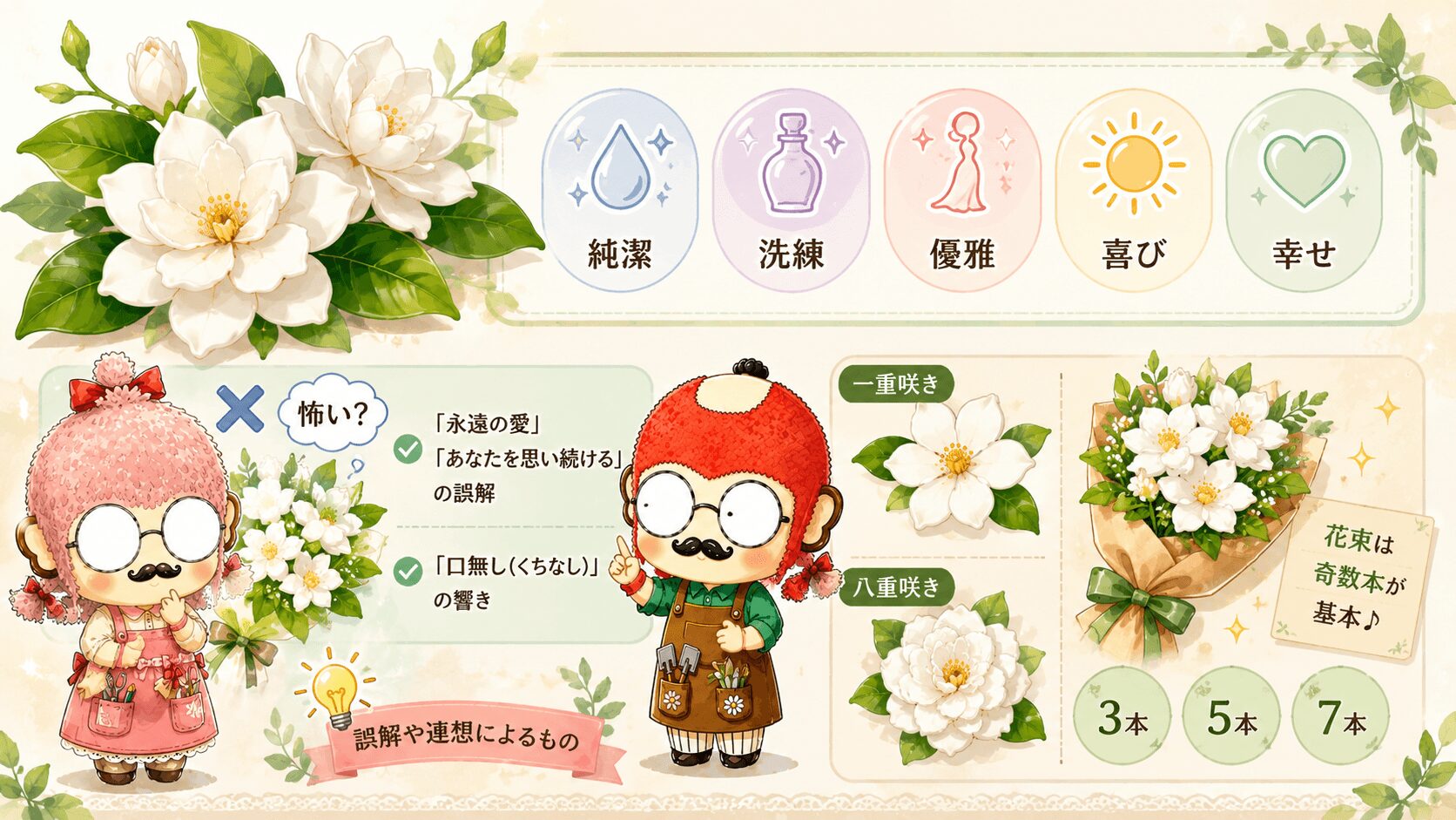 クチナシの花言葉一覧
