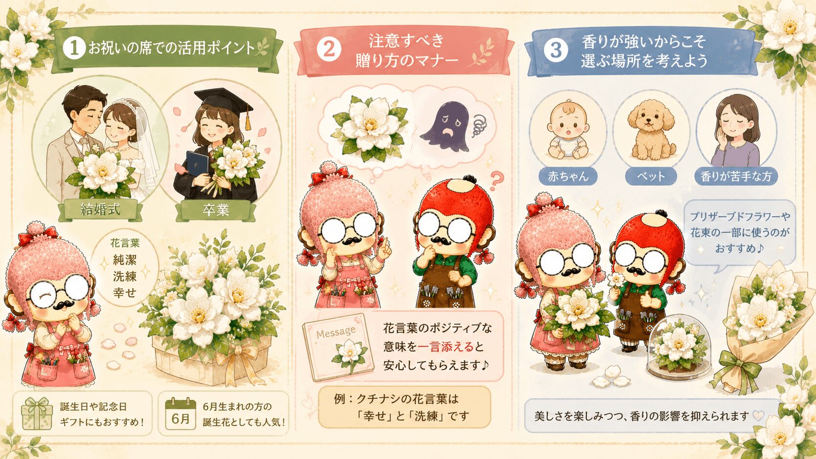 クチナシを贈る場面