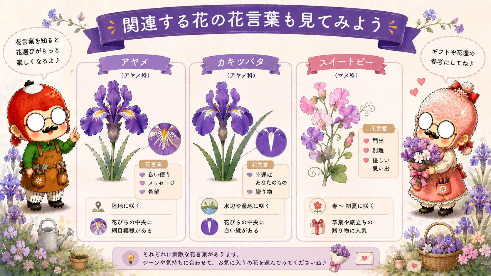 ジャーマンアイリスの花言葉に関連する花
