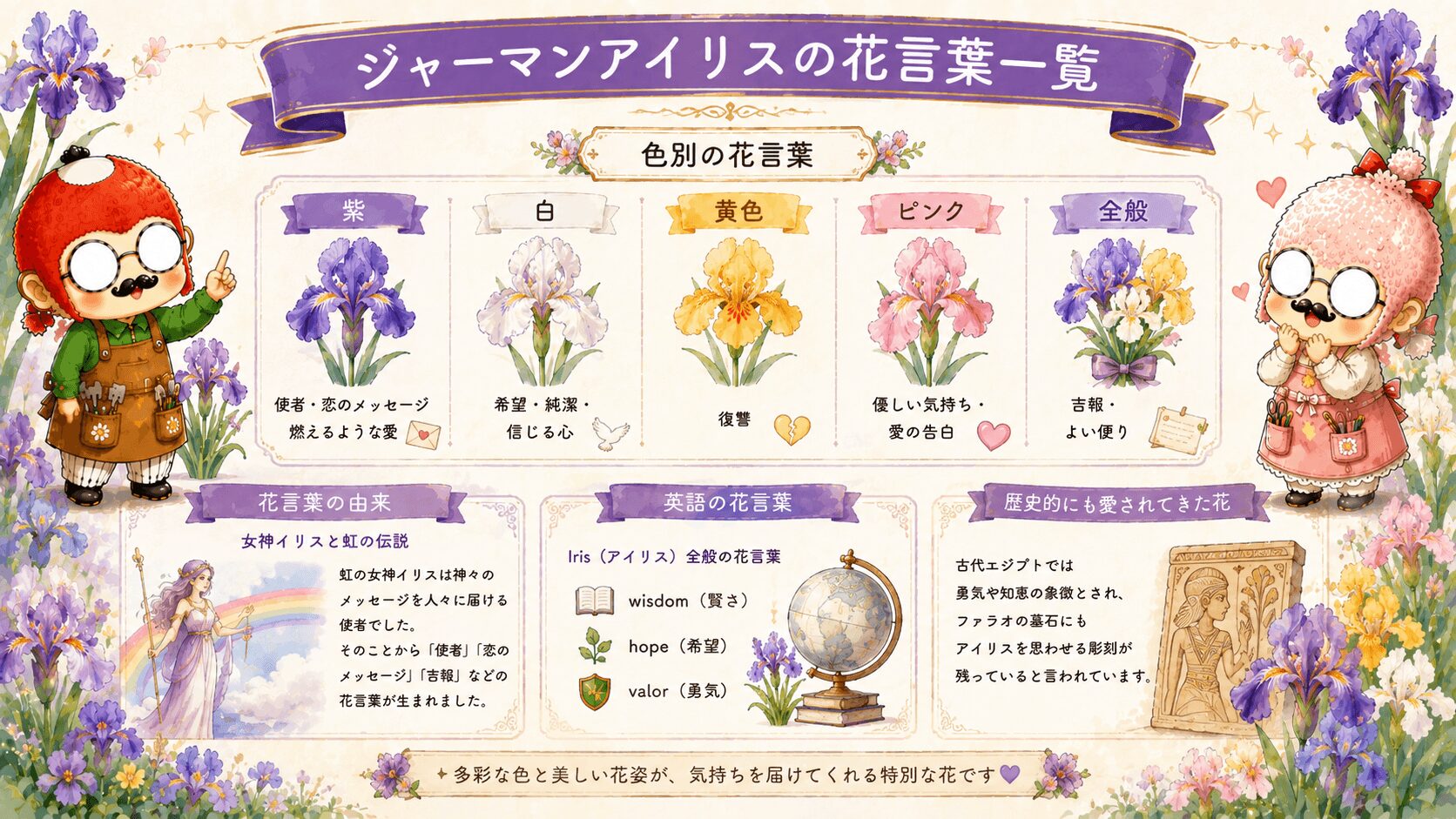 ジャーマンアイリスの花言葉一覧