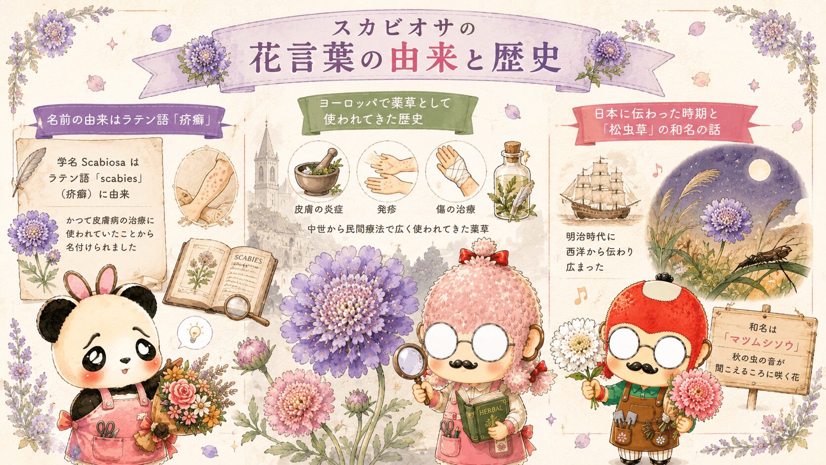 スカビオサの花言葉と歴史