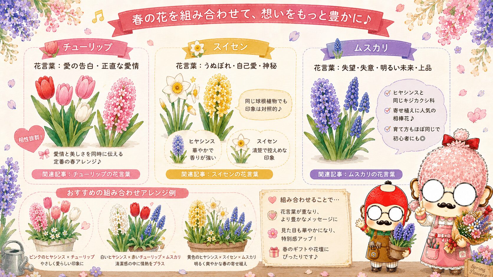 ヒヤシンスの花言葉に関連する花