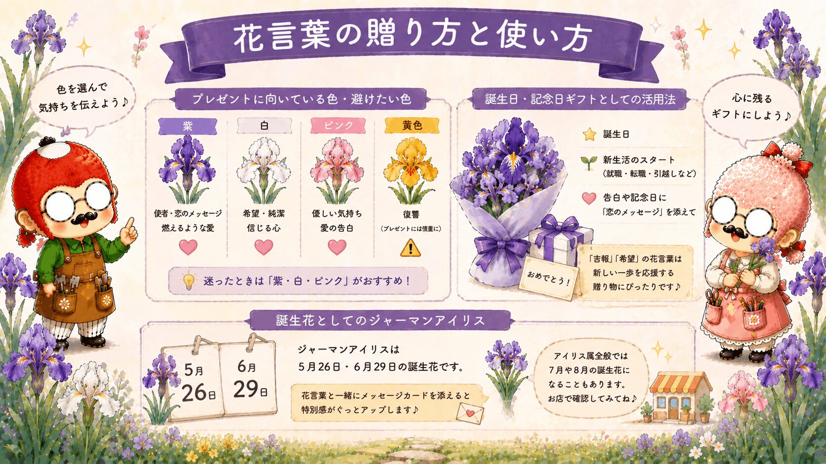 花言葉を活かしたジャーマンアイリスの贈り方