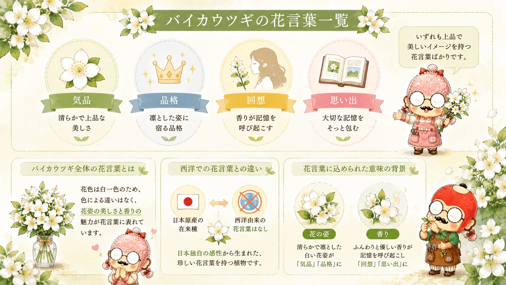 バイカウツギの花言葉一覧