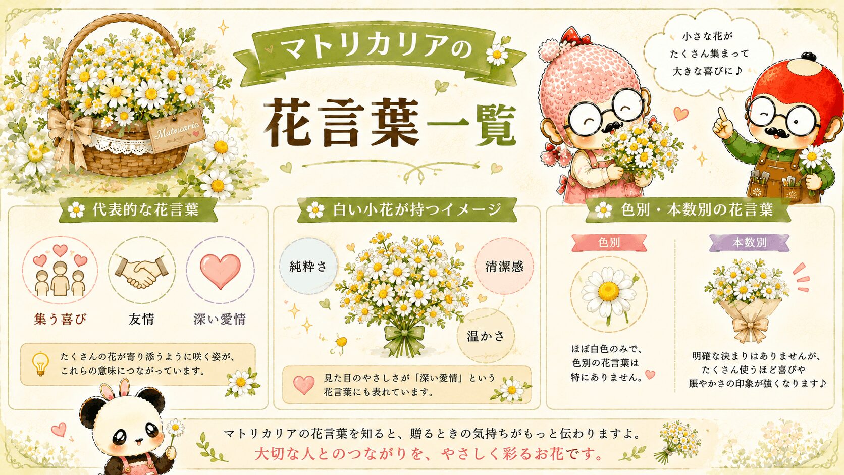 マトリカリアの花言葉一覧