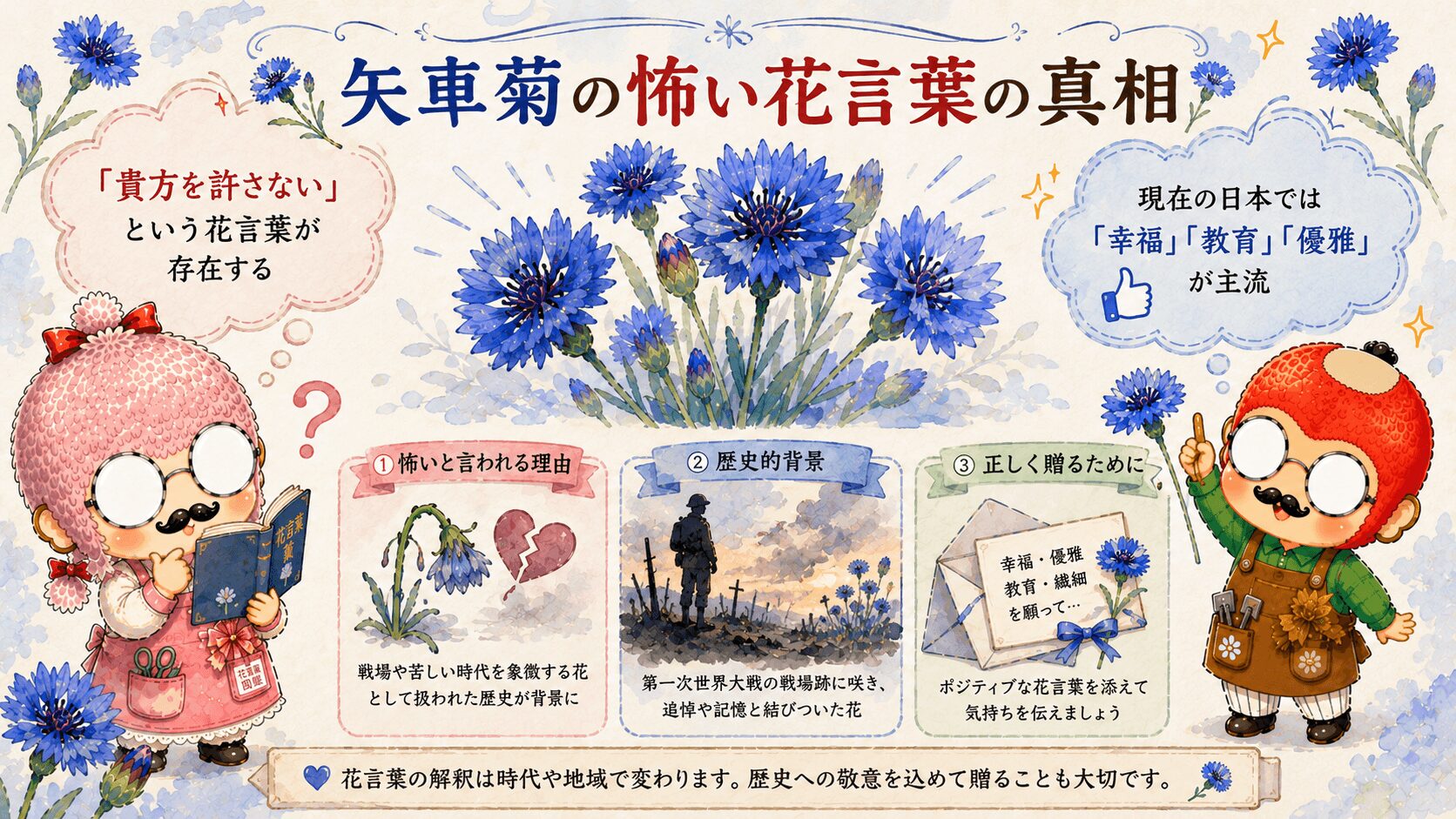 矢車菊の怖い花言葉とは