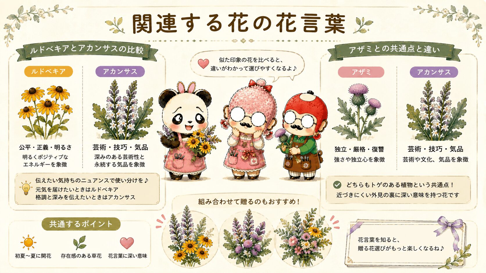 アカンサスの花言葉に関連する花